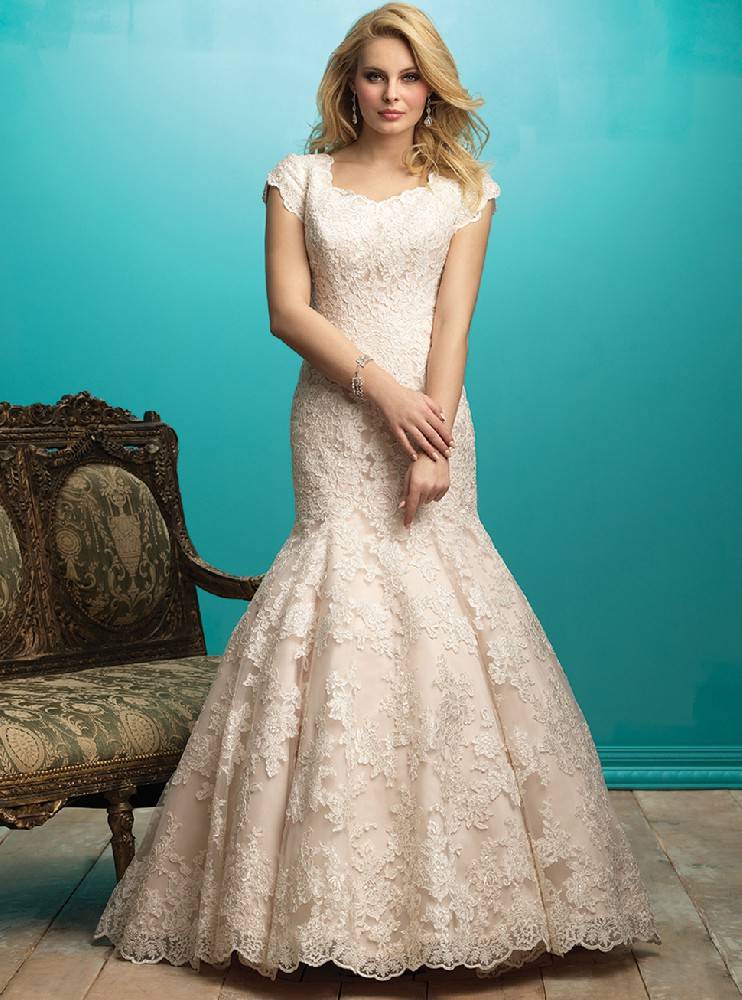 鱼尾婚纱礼服批发鱼尾包臀小拖尾婚纱礼服批发HS9201