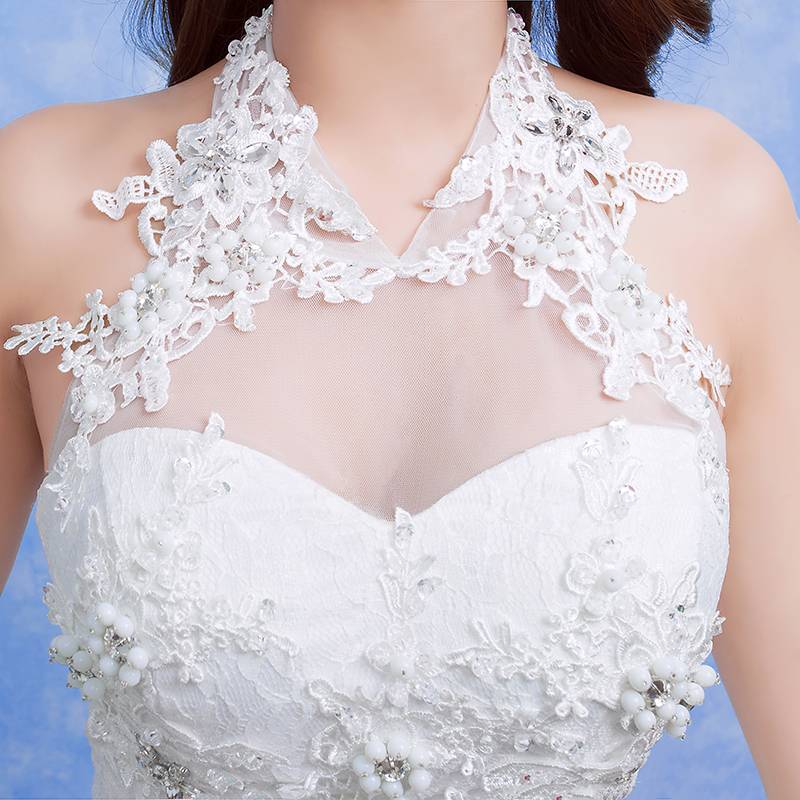 新款韩版婚纱定制鱼尾包臀小拖尾婚纱礼服批发HB0001