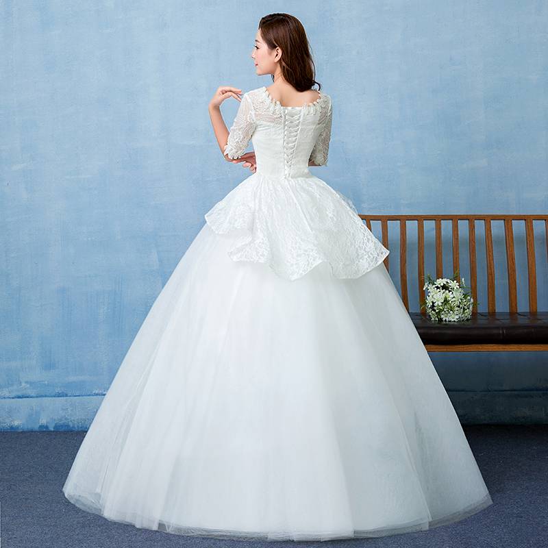 韩版齐地婚纱新款公主蓬蓬裙新娘婚纱礼服批发HB0002